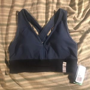 New Forever 21 blue cross back sports bra